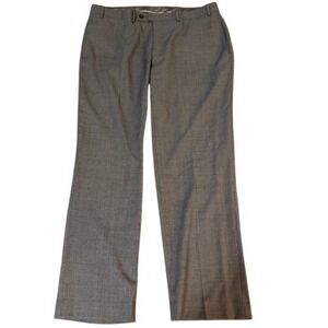 Michael Strahan Dress Pants Men 40x30 Grey Wool Blend Flat Front Straight Slacks